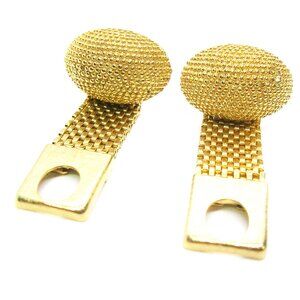 Vintage Mesh Wrap Cufflinks gold tone classic HADLEY Formal Shirt Accessory